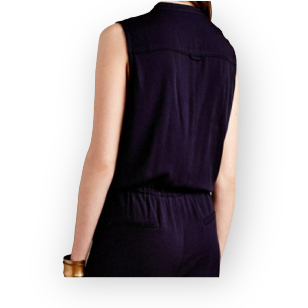 ANTHROPOLOGIE Elevenses Modern Straight Leg Jumpsuit  Navy Sz XXS - Picture 5 of 12